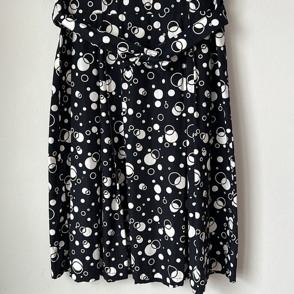 Handmade Vintage Fit and Flare Dress Black and White Circles 4 - Picture 4 of 10